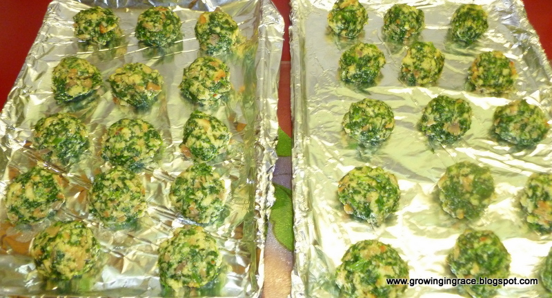 , Stove Top Spinach Balls, Growing in Grace