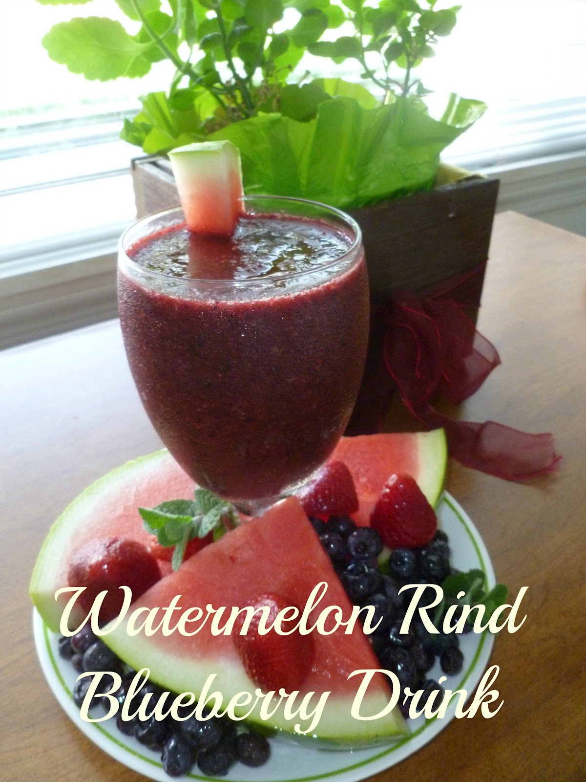 , Watermelon Rind Blueberry Drink, Growing in Grace