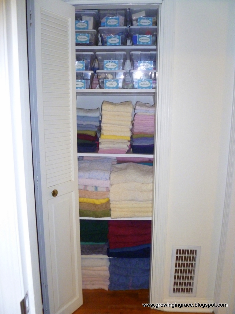 , Linen Closet Makeover, Growing in Grace