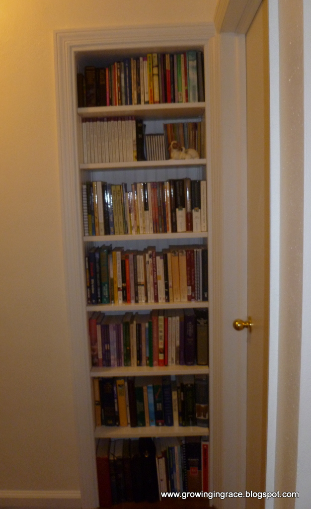 , Built-In Book Case Makeover, Growing in Grace