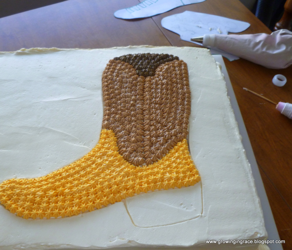 , Birthday Boot Cake, Growing in Grace