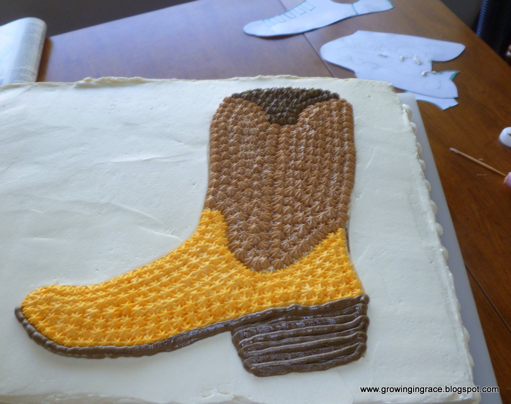, Birthday Boot Cake, Growing in Grace