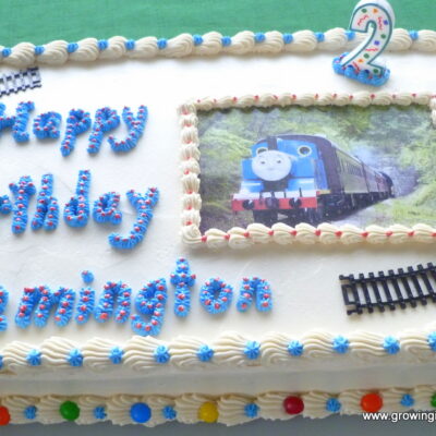 Growing in Grace | Thomas the Tank Birthday Cake