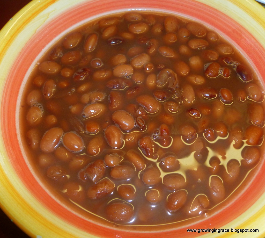 , Healthy Pinto Beans with Corn Bread, Growing in Grace