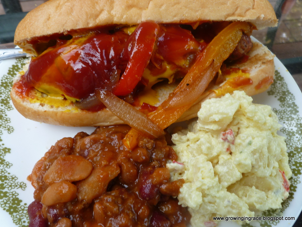 , Italian Sausage Sandwiches with Caramelized Peppers and Onions, Growing in Grace