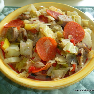 Vegetable Medley with Pepperoni and Italian Sausage