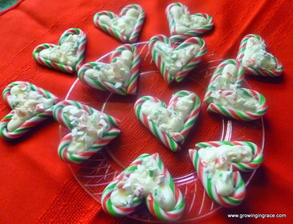 , Candy Cane Bark Hearts, Growing in Grace