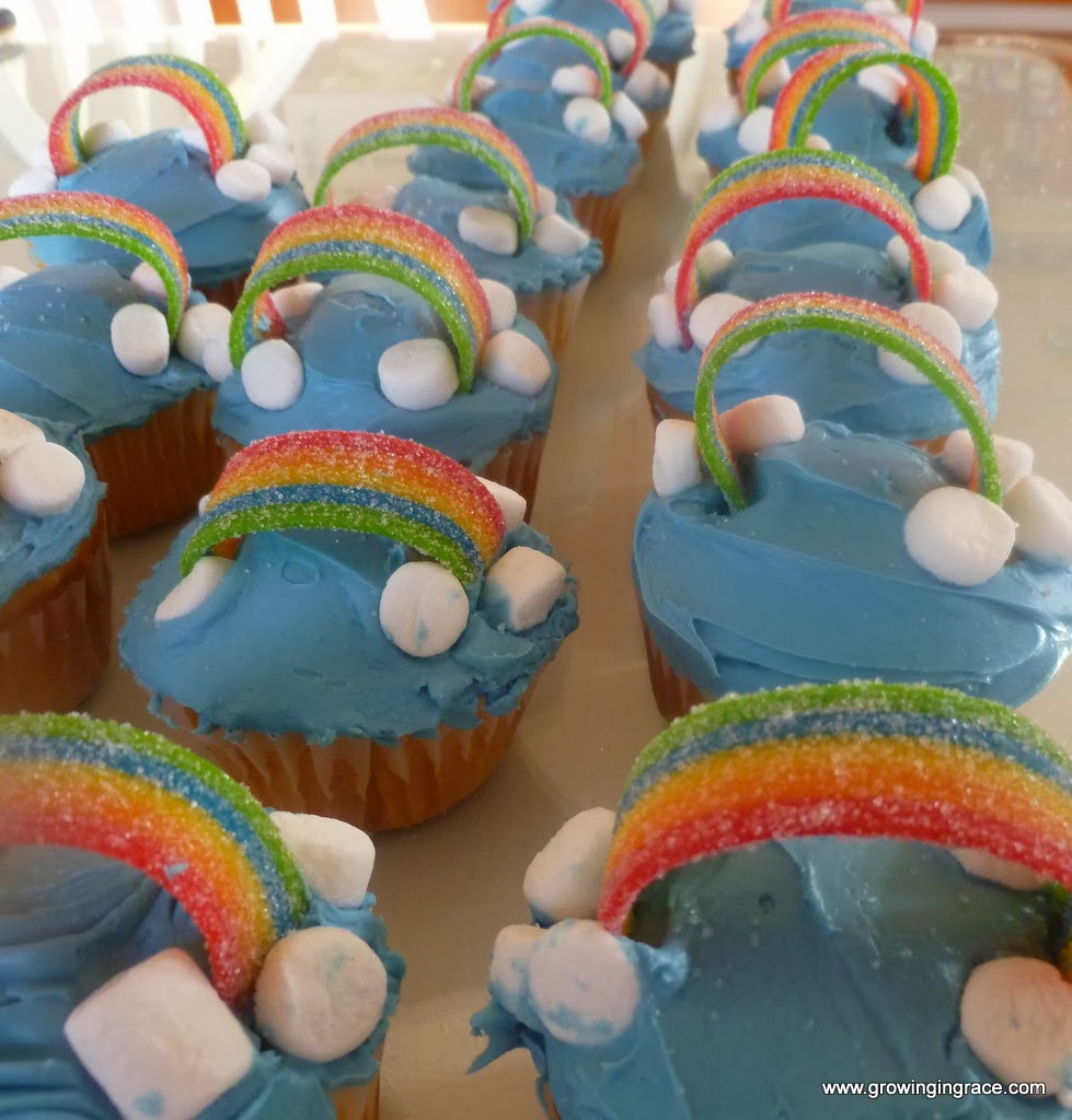 , Easy Rainbow Cupcakes, Growing in Grace