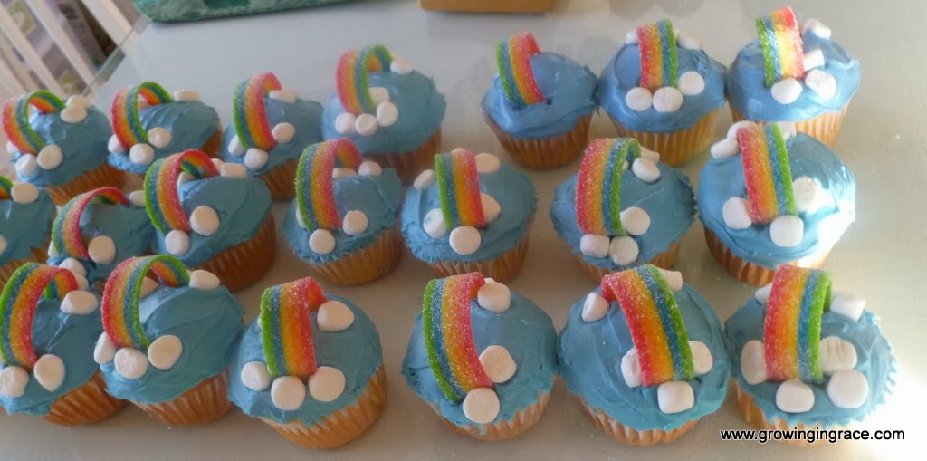 , Easy Rainbow Cupcakes, Growing in Grace