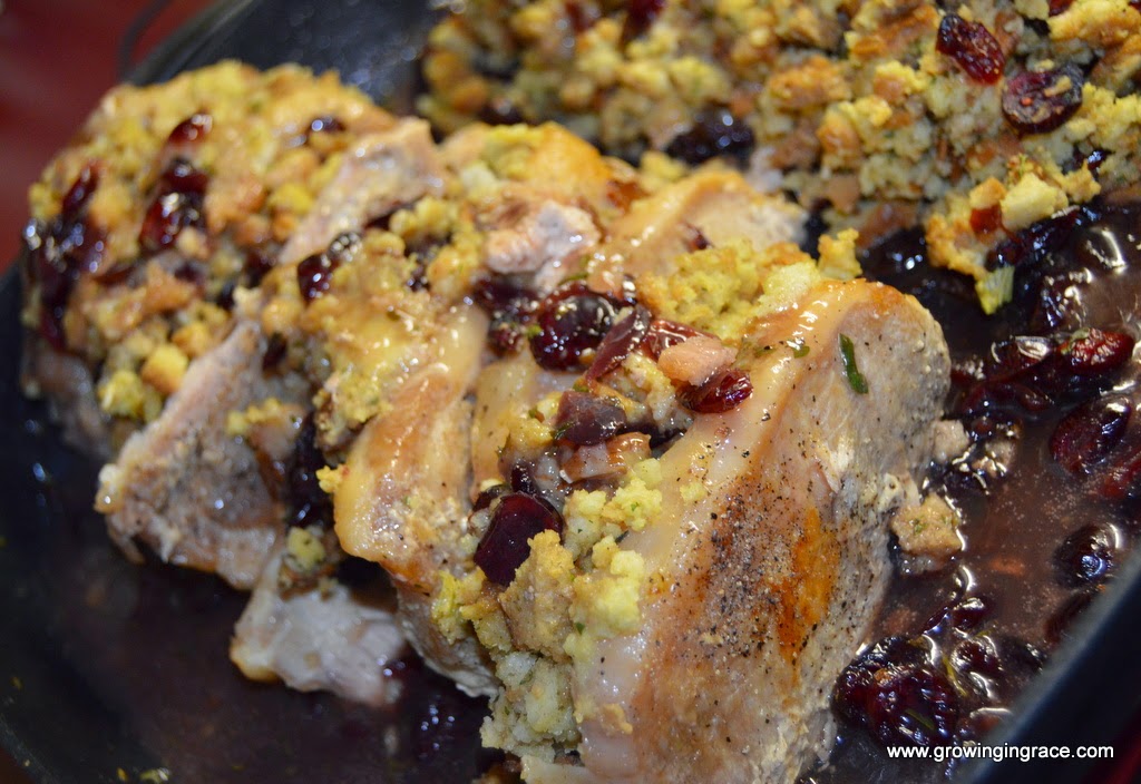 Growing in Grace | Stuffed Pork Chops with Craisins Sauce , Stuffed Pork Chops with Craisins Sauce, Growing in Grace