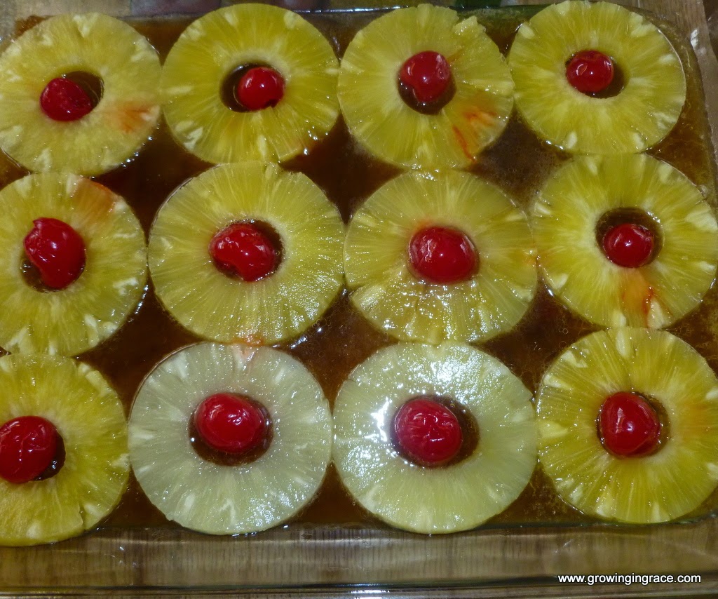 , Pineapple Upside Down Cake, Growing in Grace
